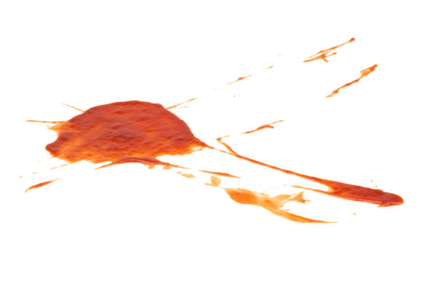 istock Red tomato sauce ketchup stains and smears 2196130045
