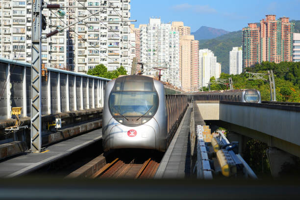 MTR Train Approaching sha tin wai Station in Hong Kong - 01/25/2025 15:19:27 +0000
