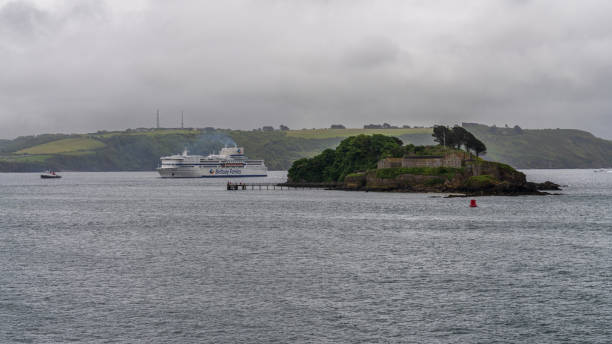 Plymouth, Devon, England, UK - May 25, 2022: Brittany Ferries Pont-Aven arriving in Plymouth Harbour