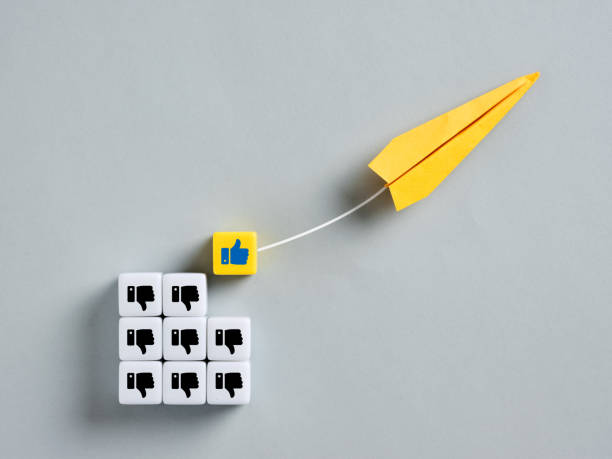 istock Paper airplane pulling positive feedback away from negative opinions 2196140384