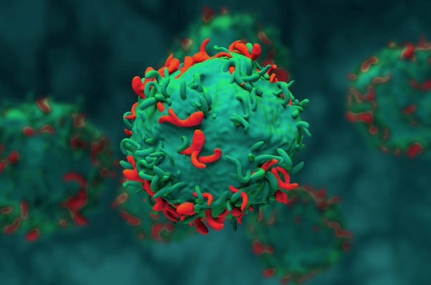 CAR T cells - Closeup view 3d illustration stock photo