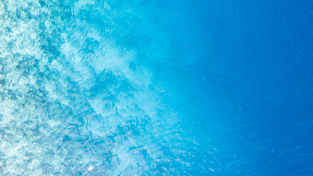 istock Top view of the turquoise gradient water color 2196146194