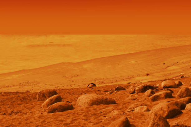 istock Red landscape of the Mars planet 2196147038