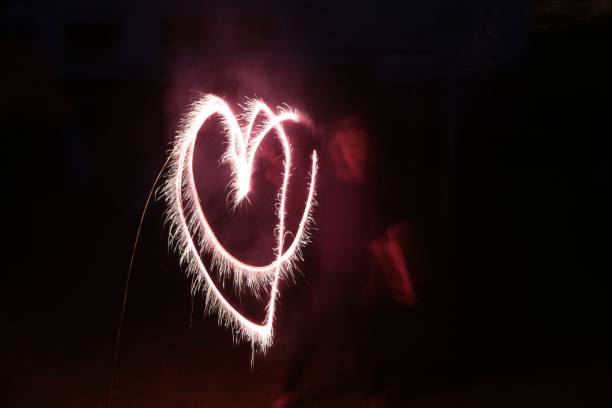 istock Long exposure heart-shaped sparklers 2196157875