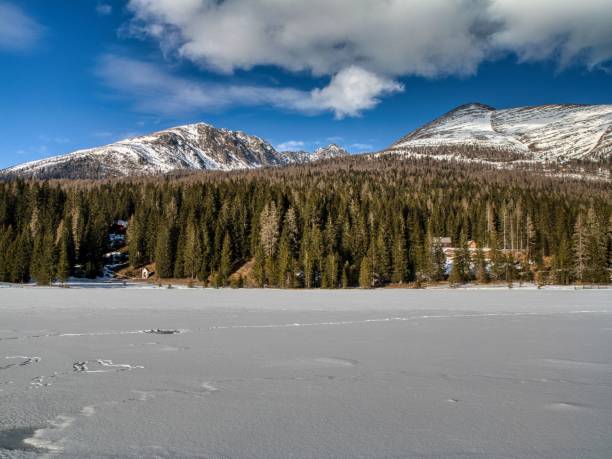istock Winter Mountain and Frozen Lake Landscape 2196159974