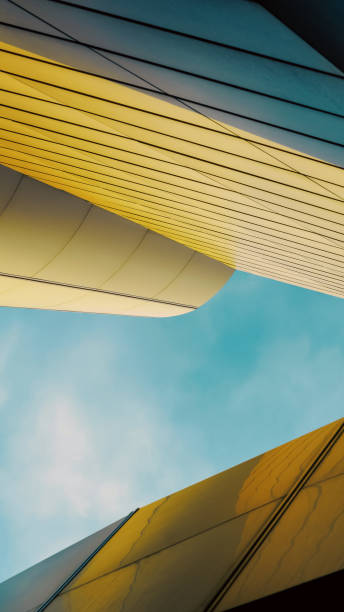 istock walls of a modern building against a blue sky 2196161854
