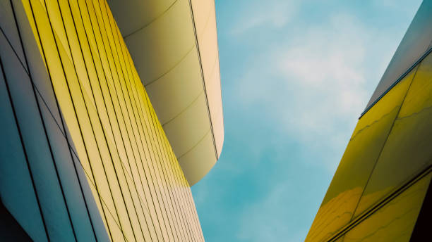 istock walls of a modern building against a blue sky 2196161867