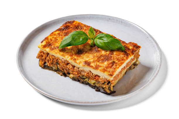 istock Moussaka, greek beef and eggplant dish, top view 2196166152