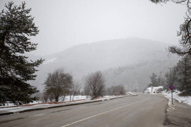 istock Image of a snowy road 2196167980