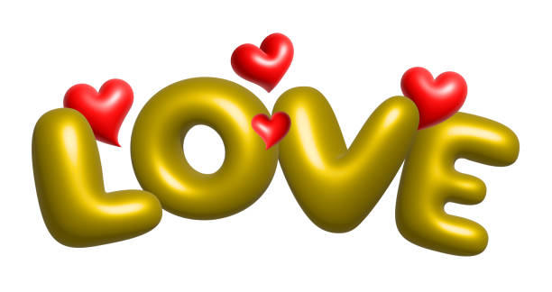 Illustration for valentine's day. 3d festive decoration, heart shaped balloon and love letter. Holiday banner and poster.
