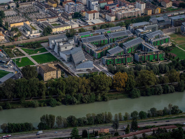 istock Muse Museum Trento Aerial View from Sardagna cable car 2196173638