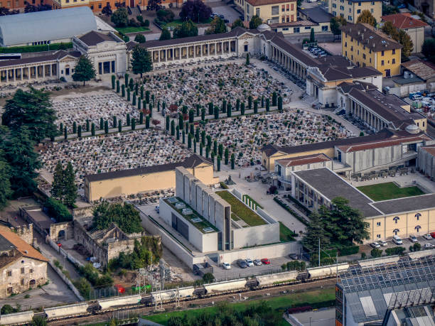 istock cemetery Trento Aerial View from Sardagna cable car 2196173657