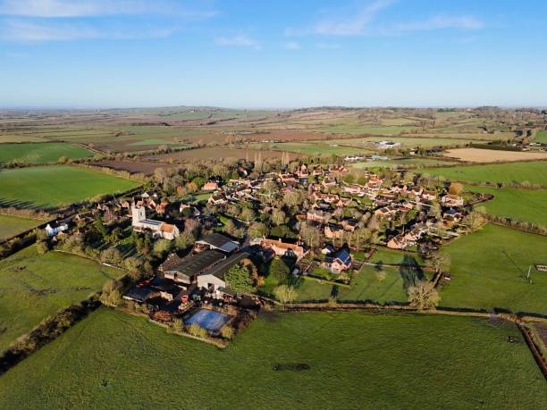 istock Charming English Village Aerial View 2196177967
