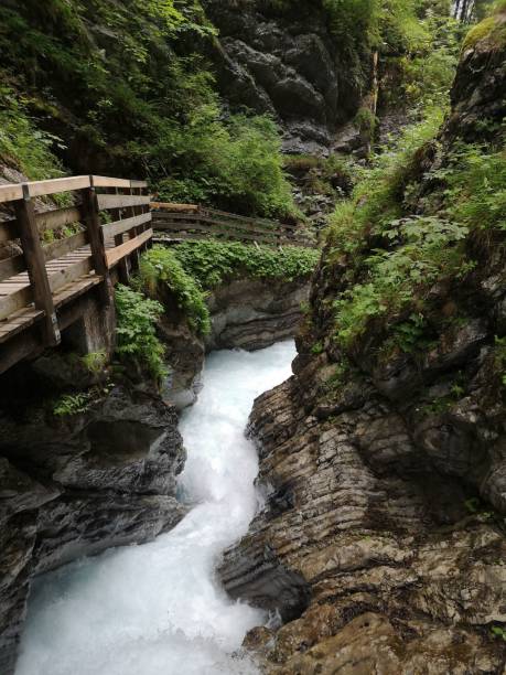 istock Scenic Gorge with Wooden Bridge 2196186081