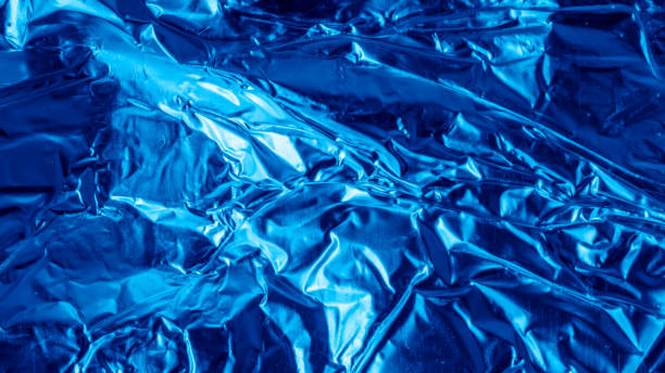 istock blue aluminum foil with a visible texture. background 2196186647