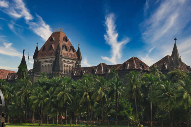 istock A historic building with intricate architecture stands tall amidst lush palm trees under a bright blue sky, showcasing the beauty of Mumbai 2196186961