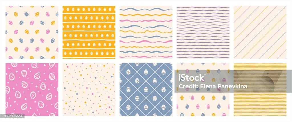 Paschal Pattern Happy Easter Seamless Repeat Patterns Collection Backgrounds Set Tiny ...