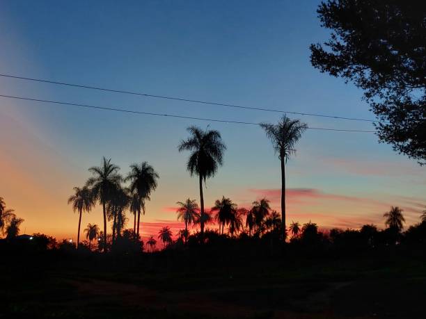 Captivating sunset in the city of Piribebuy