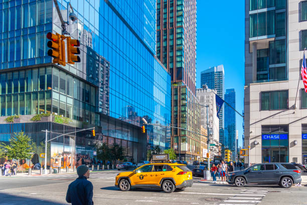 New York, USA - October 06 2024: City life in Midtown Manhattan on a sunny morning