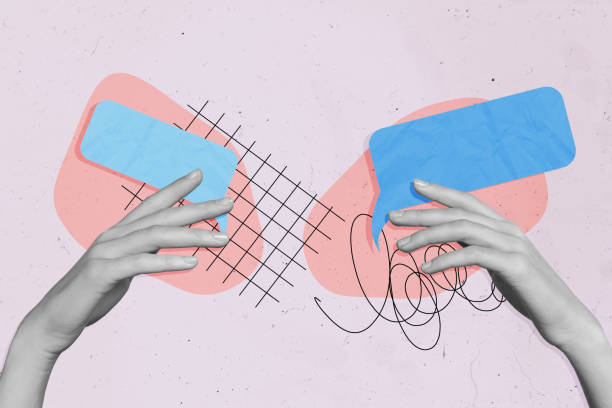 istock Composite image collage 3d sketch artwork of two hands wrist reach each other gesture text block correspondence acquaintance isolated on pink color background 2196197356