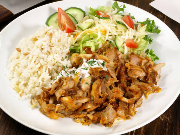 istock Gyros with Rice and Salad 2196202205