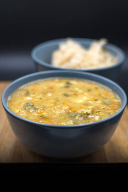 istock Pea soup, vegetable soup with peas, bacon, and sauerkraut. 2196202565