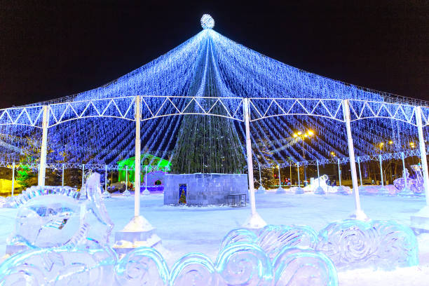 istock Christmas tree in the central square of city 2196211371