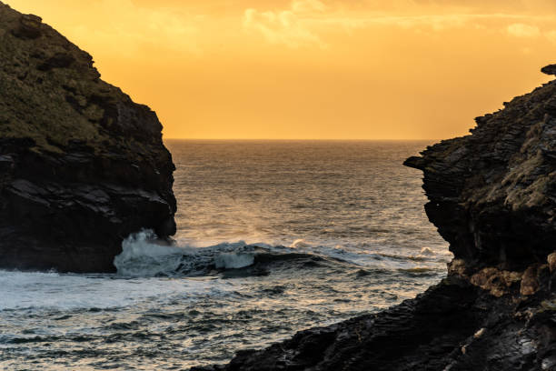 Rocky cliffs harbour entrance at Boscastle