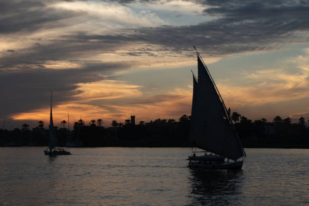 istock Beautiful sunset with clouds over the river. 2196217977