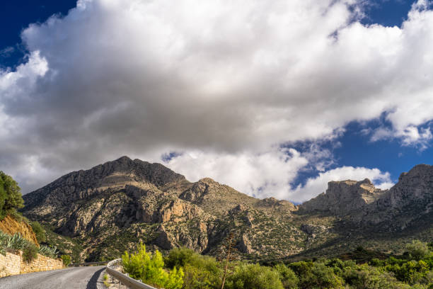 Landscapes around Zaghouan, Tunisia: serene vistas of rolling hills, lush greenery, and the majestic backdrop of the Zaghouan Mountains