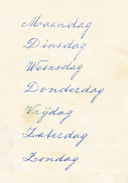 istock Days of the week in old fashioned Dutch 2196227376