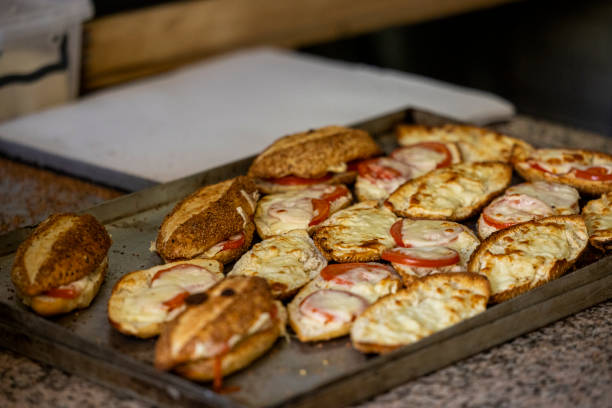 Freshly baked cheese-filled simits