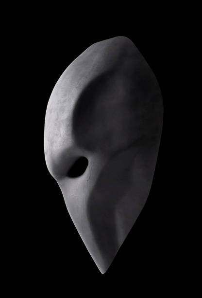 Black mask isolated on black background with clipping path