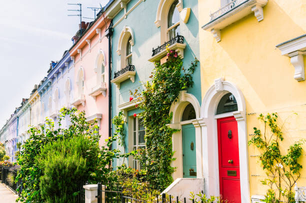 istock Pastel coloured terraced houses in summer 2196237988