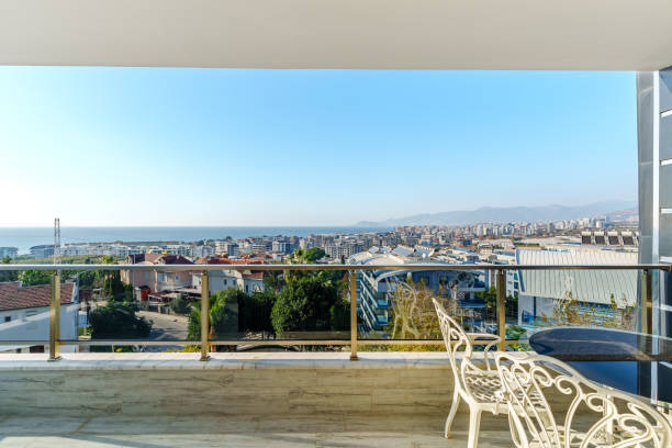 istock A spacious balcony overlooking the sea and ocean under the blue sky 2196238425