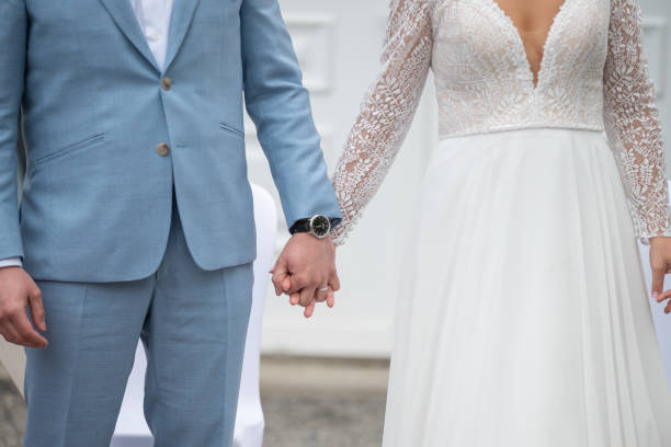 istock Bride and groom lovely couple during their wedding ceremony 2196239472