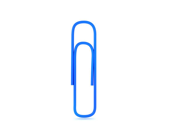 istock 3D Rendering of a blue paper clip 2196240395