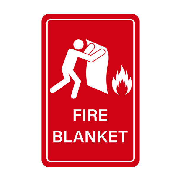 Fire Blanket Sign Symbol. Fire Blanket Sign Symbol. Vector Illustration. flammable cabinet stock illustrations