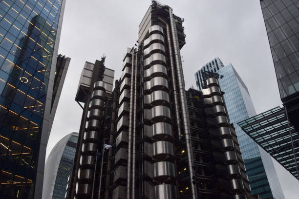 London, UK - 01 SEPT 2017 - Lloyds bank building in the City of London, and the Lloyds TSB bank sign.
