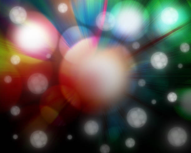 abstract white bubbles on colorful radial  and speed laser and blur white bubbles background, technology, template, speed, background, decor, copy space