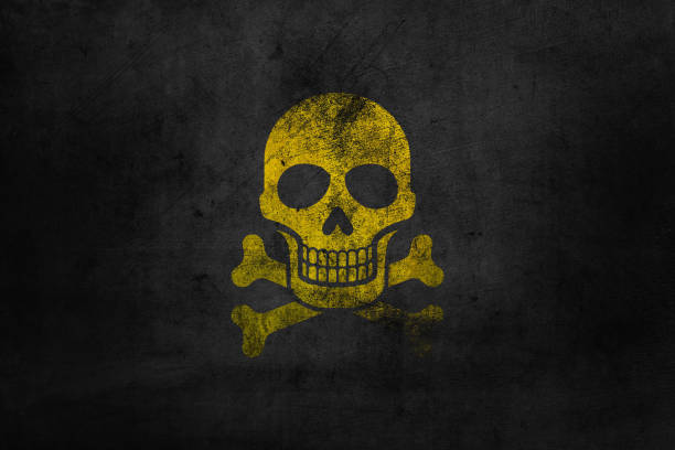 Isolated Outline Skull and Crossbones - Alert Icon