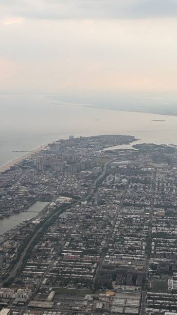 istock View of New York from an airplane. Haze. Vertical 2196248733
