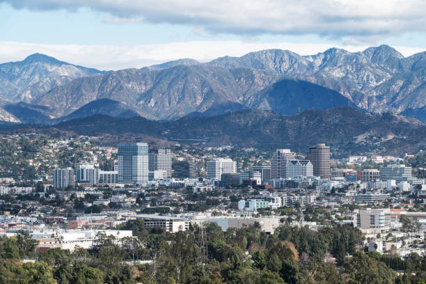 Downtown Glendale California and the San Gabriel Mountains