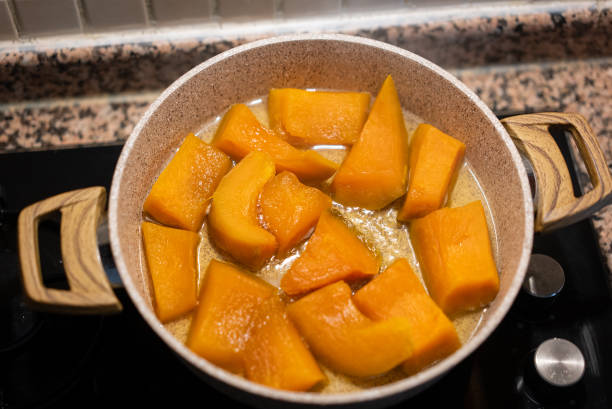 istock Pumpkin baked with meat in the frying pan 2196251239