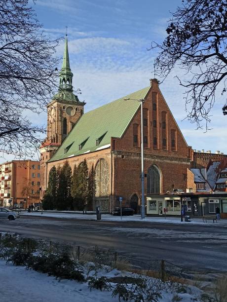 istock Historic brick church with a green roof 2196258192