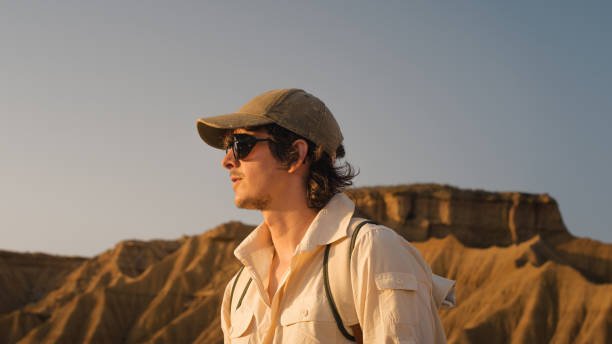istock Geologist exploring the bardenas reales desert at sunset 2196262001