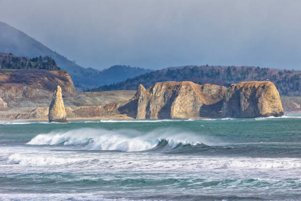 istock Pacific Ocean coast, rocks and waves. Kunashir. South Kurils 2196262032