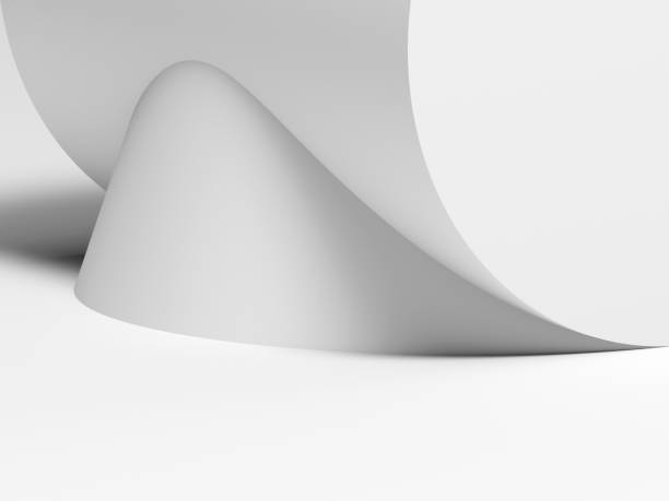 istock Abstract minimal installation, background with smooth white 3 d shapes 2196267073