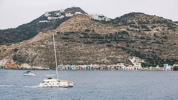 Famous colorful houses at Milos island