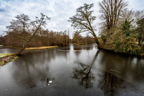 Landscape view of nice reflections in Frederiksborg Castle